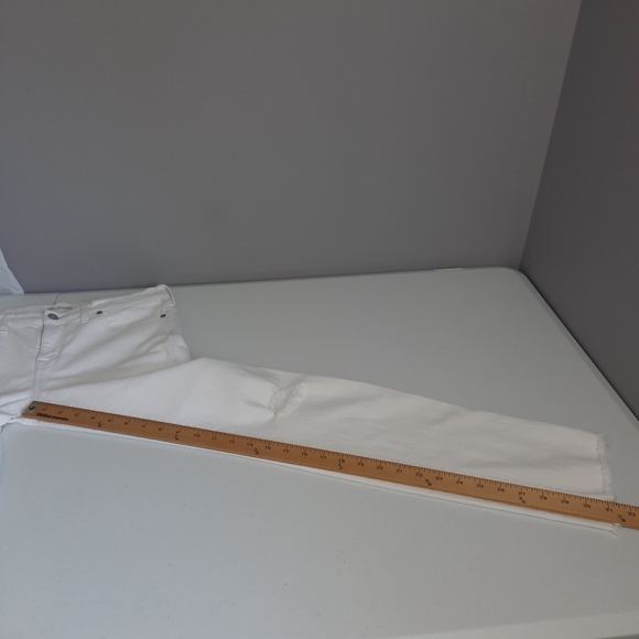 Madewell Alley Straight Distressed Raw Hem White Jeans size 29 - Picture 13 of 16